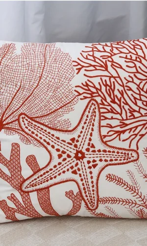Cushion Covers Coral Reef Charm Jacquard — 45x45cm, Embroidered
