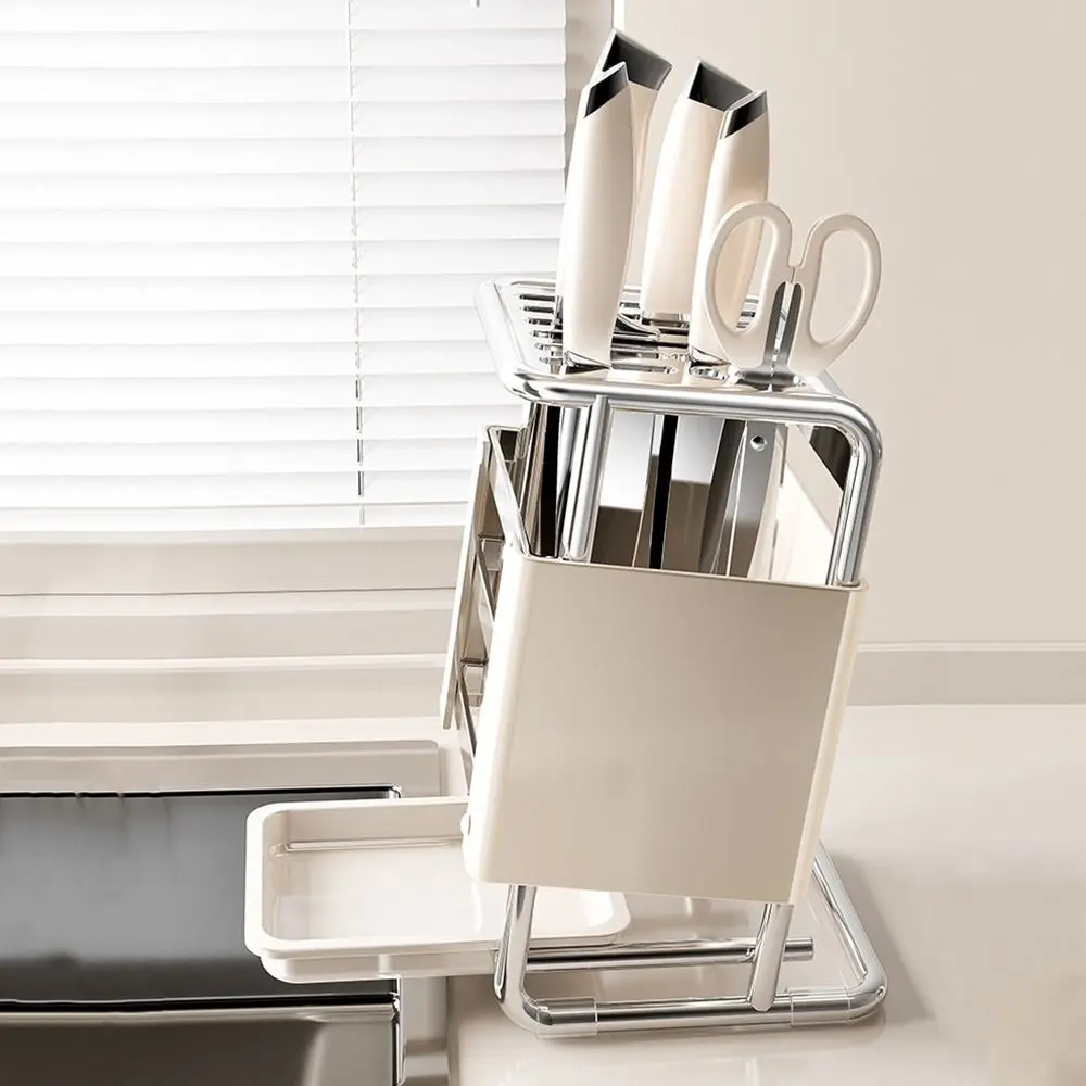 Kitchen Knife Storage Rack-Stainless steel Knife Stand Holder