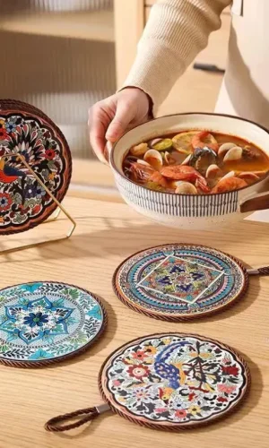 Moroccan Style Heat Resistant Ceramic Trivet
