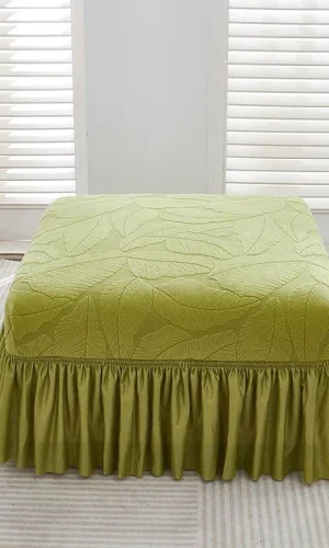 Rectangle Ottoman Cover with Hem Skirt (80-100)×(60-80)cm