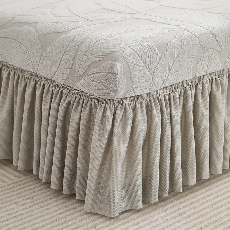 Rectangle Ottoman Cover with Hem Skirt (80-100)×(60-80)cm Ottoman Covers Foot Stool Slipcovers