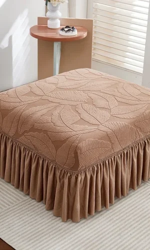 Rectangle Ottoman Cover with Hem Skirt (80-100)×(60-80)cm