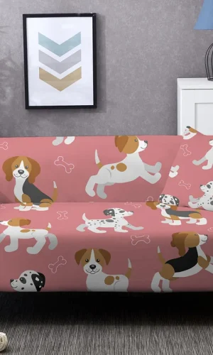 1/2/3/4 Seater & L Shape Sofa Cover — Dogs & Puppies Patterns