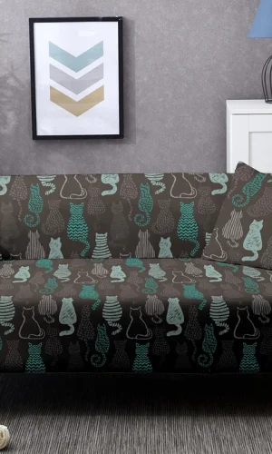 1/2/3/4 Seater & L Shape Sofa Cover — Cute Cats & Kittens Patterns