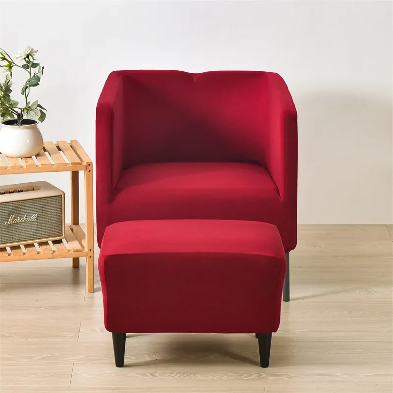 1 Seater Square Arm Sofa Cover with Matching Ottoman Slipcover 1 Seater Square Arm Sofa Cover