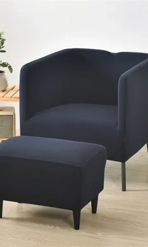 1 Seater Square Arm Sofa Cover with Matching Ottoman Slipcover