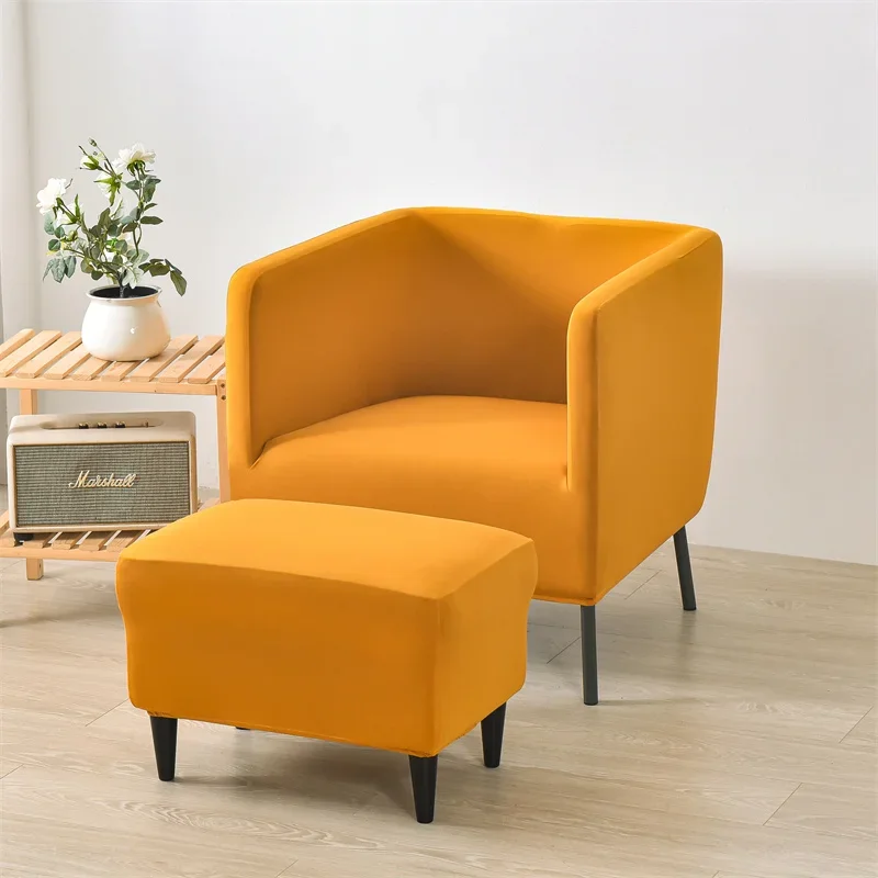 1 Seater Square Arm Sofa Cover with Matching Ottoman Slipcover 1 Seater Square Arm Sofa Cover