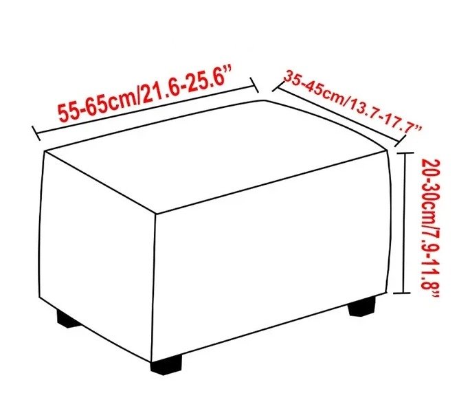 1 Seater Square Arm Sofa Cover with Matching Ottoman Slipcover 1 Seater Square Arm Sofa Cover with Matching Ottoman Slipcover - Image 9