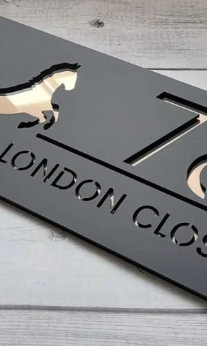 Custom House Number Signs — Majestic Horse Design, 360×175mm