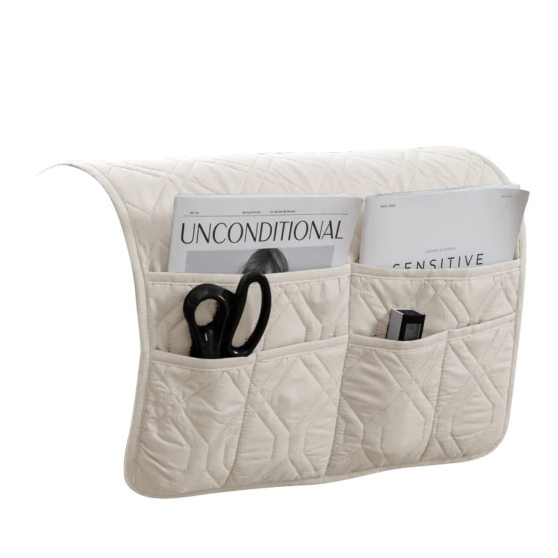 Armrest Cover & Headrest Cover Set with storage pockets quilted water repellent