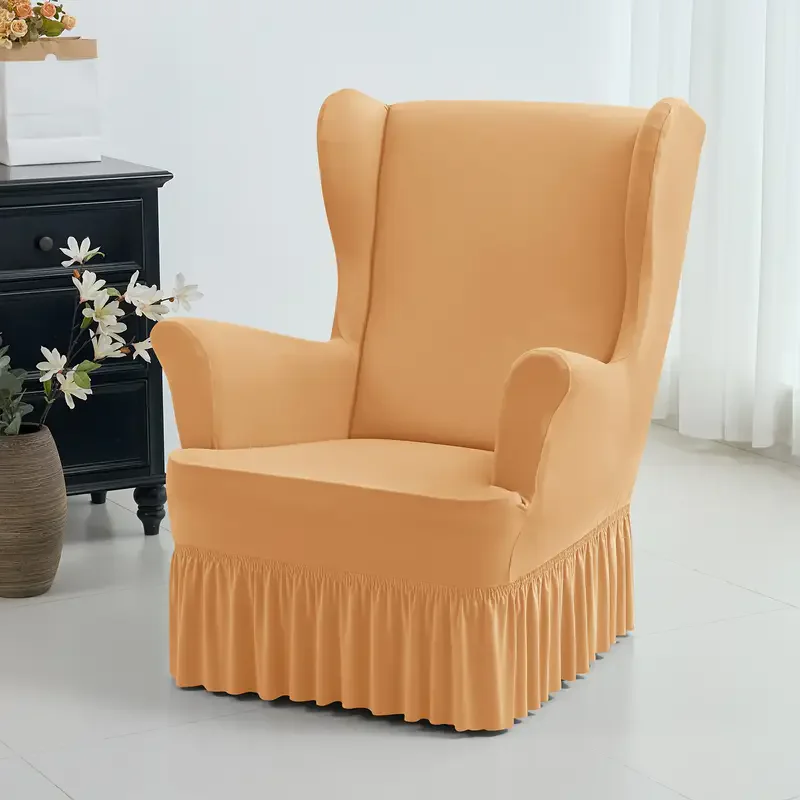 Wingback Armchair Cover with Skirt