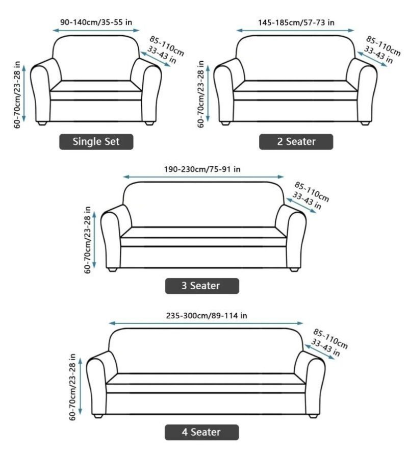 1/2/3/4 Seater Sofa Cover Water Resistant PU Leather