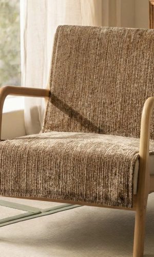 Armchair Pad Cover Plush Thick Jacquard Occasional Chair Seat Cover