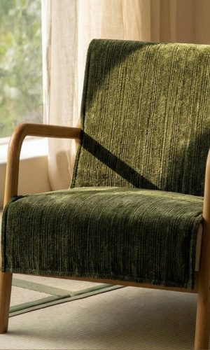Armchair Pad Cover Plush Thick Jacquard Occasional Chair Seat Cover