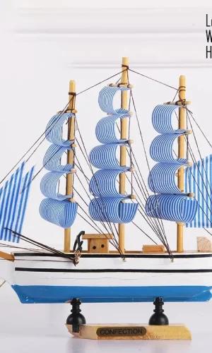 Ready To Display Ship Models | Wooden Sailboat Model | Wooden Nautical Ship Décor 23cm-40cm