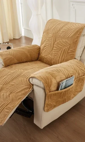Universal Cover for Single Sofa / Recliner / Armchair Thick Plush Cushion Protector