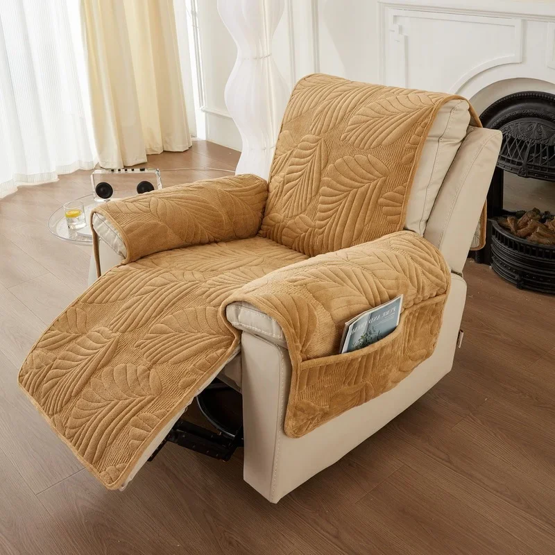 Universal Cover for Single Sofa / Recliner / Armchair Thick Plush Cushion Protector