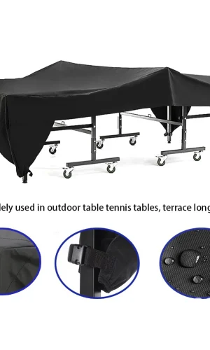 Table Tennis Table Cover Unfoldable Outdoor Waterproof Cover – Silver-Coated UV Protection