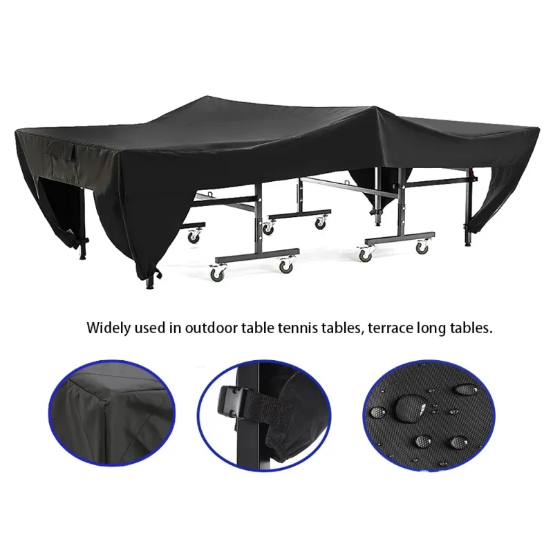 Table Tennis Table Cover Unfoldable Outdoor Waterproof Cover - Silver-Coated UV Protection - Image 2