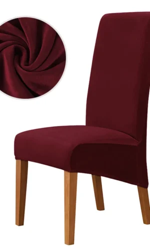 Dining Chair Covers Chair Slipcovers  Soft Velvet-Long Back